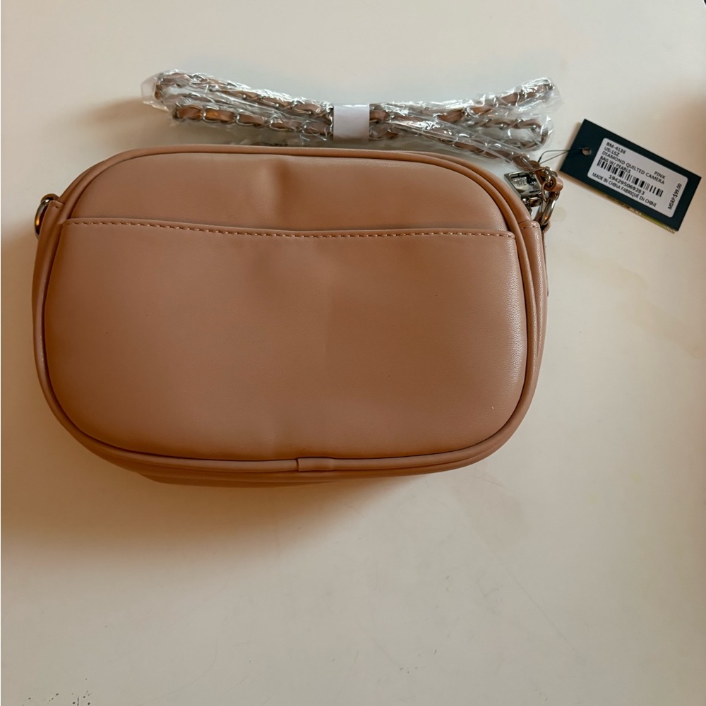 NWT Badgley Mischka Quilted Tan Crossbody Bag - Picture 3 of 3